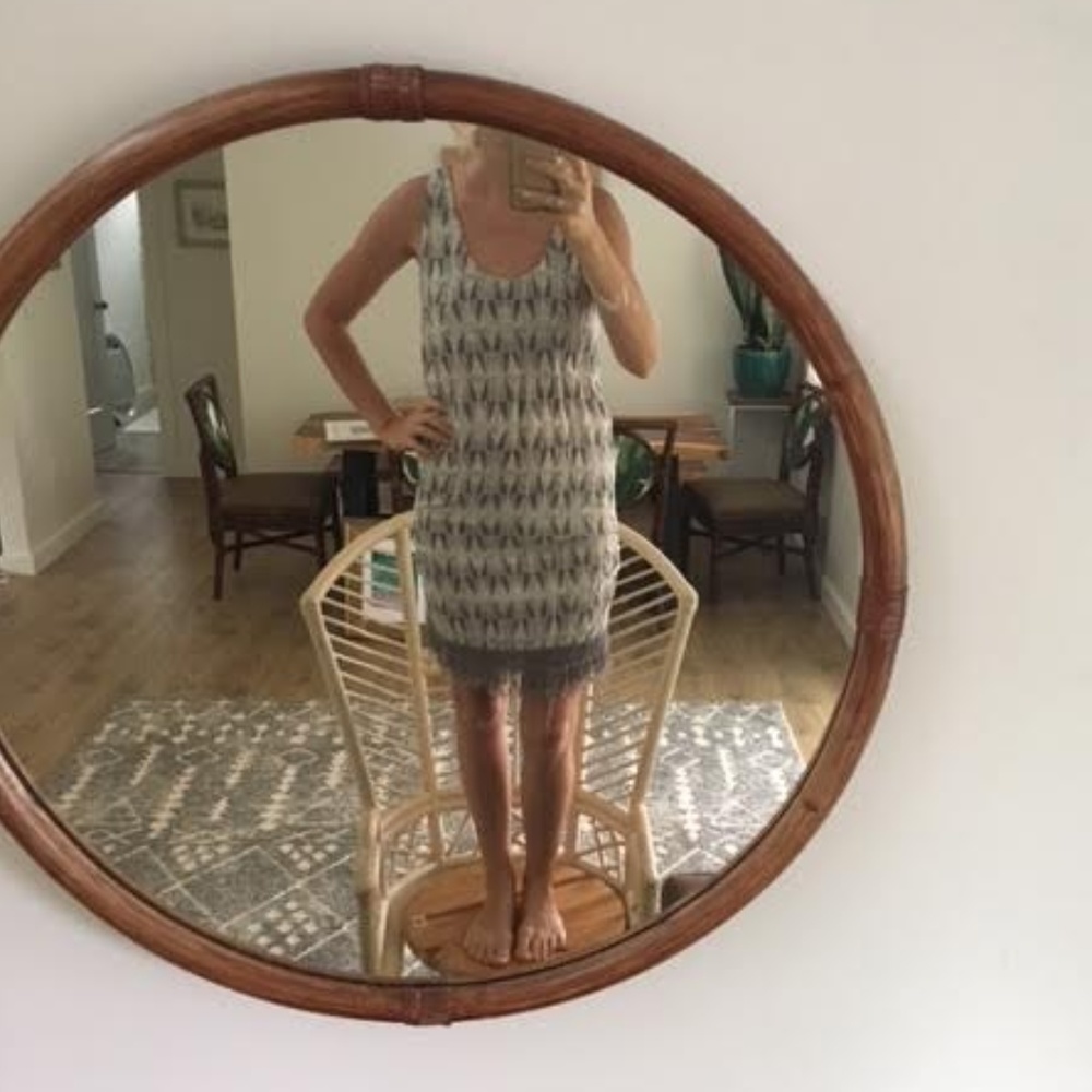 Grey and White fringe dress